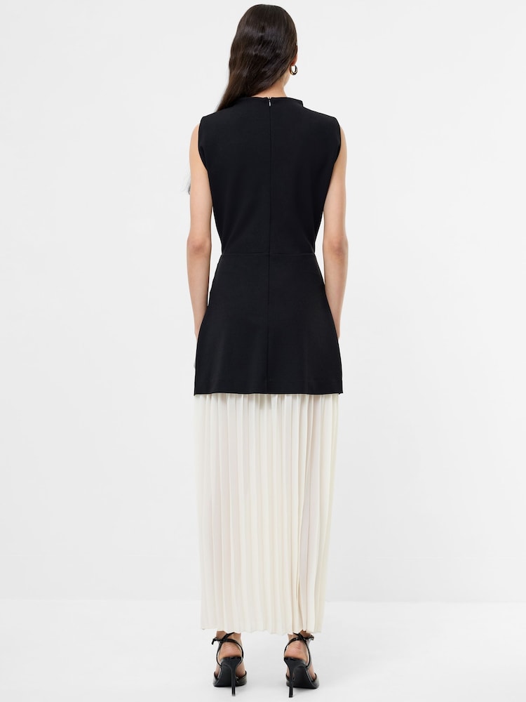 French Connection Black Zion Pleated Skirt Dress - Image 2 of 4