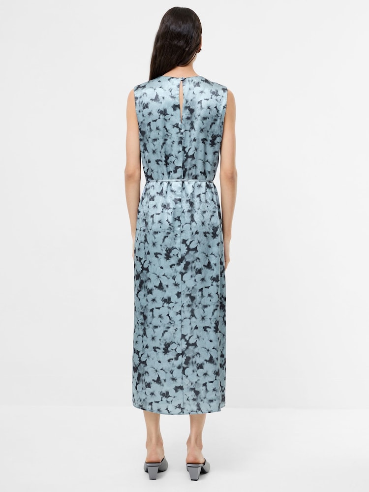 French Connection Blue Cassie Emile Crinkle Midi Dress - Image 2 of 4