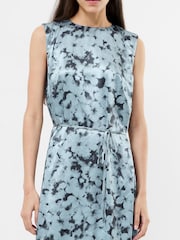 French Connection Blue Cassie Emile Crinkle Midi Dress - Image 3 of 4