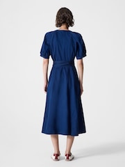 French Connection Blue Zaves Chambray Short Sleeve Dress - Image 2 of 4