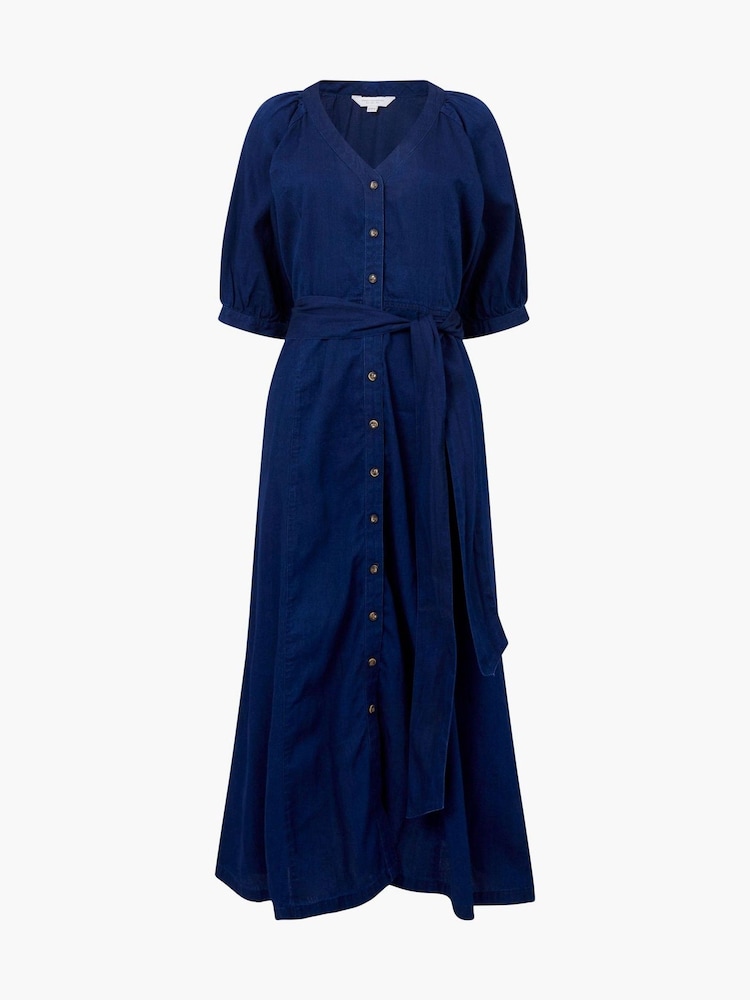 French Connection Blue Zaves Chambray Short Sleeve Dress - Image 4 of 4