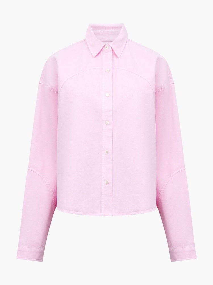 French Connection Pink Dana Denim Seamed Shirt - Image 1 of 1 French Connection Pink Dana Denim Seamed Shirt - Image 1 of 1