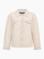 French Connection Natural Ramira Long Sleeve Boucle Knit Jacket - Image 1 of 1