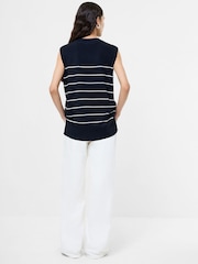 French Connection Blue Ottie Striped Vest - Image 2 of 6