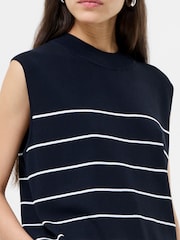 French Connection Blue Ottie Striped Vest - Image 3 of 6