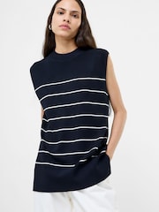 French Connection Blue Ottie Striped Vest - Image 5 of 6