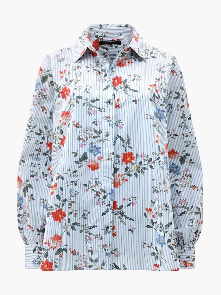 French Connection Blue Floral Print Shirt - Image 4 of 4