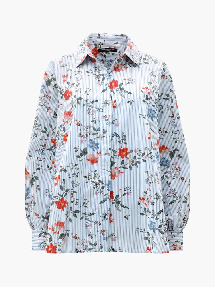 French Connection Blue Floral Print Shirt - Image 5 of 5 French Connection Blue Floral Print Shirt - Image 5 of 5