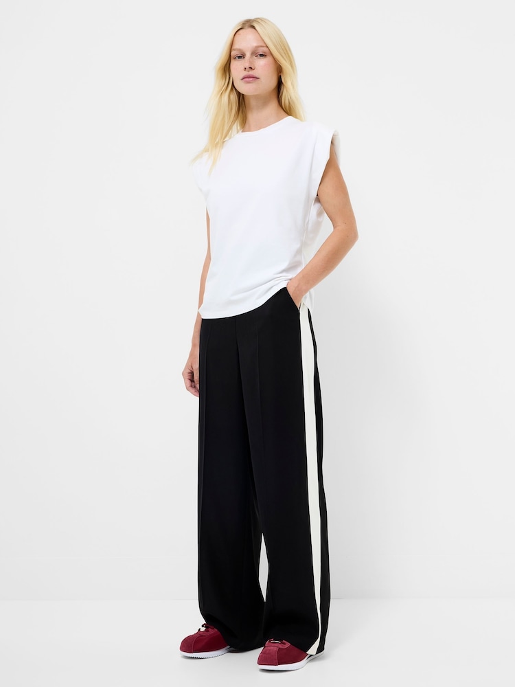 French Connection Black Vinnie Side Stripe Trousers - Image 2 of 4 French Connection Black Vinnie Side Stripe Trousers - Image 2 of 4