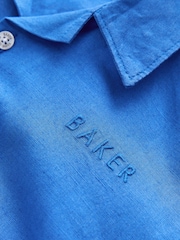 Baker by Ted Baker בצבע כחול סט של מכנסיים קצרים וחולצת פשתן - תמונה 5 מתוך 8