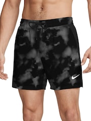 Nike Black Tie Dye 5 Inch DriFIT Swim Shorts - Image 1 of 7