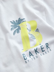 Baker by Ted Baker Graphic White T-Shirt and Stripe Shorts Set - تصویر 10 از 11