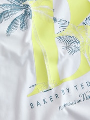 Baker by Ted Baker Graphic White T-Shirt and Stripe Shorts Set - Image 4 of 6