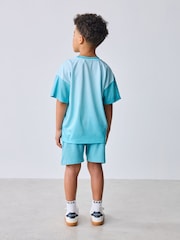 Baker by Ted Baker Oversized Ombre Blue T-Shirt and Shorts Set - Imaginea 2 din 12