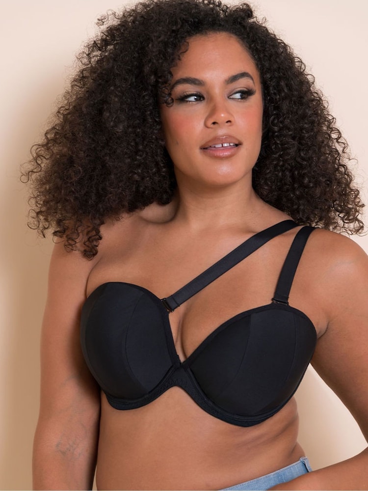 Curvy Kate Superhero Multiway Padded Plunge Black Bra - Image 1 of 11 Curvy Kate Superhero Multiway Padded Plunge Black Bra - Image 1 of 11