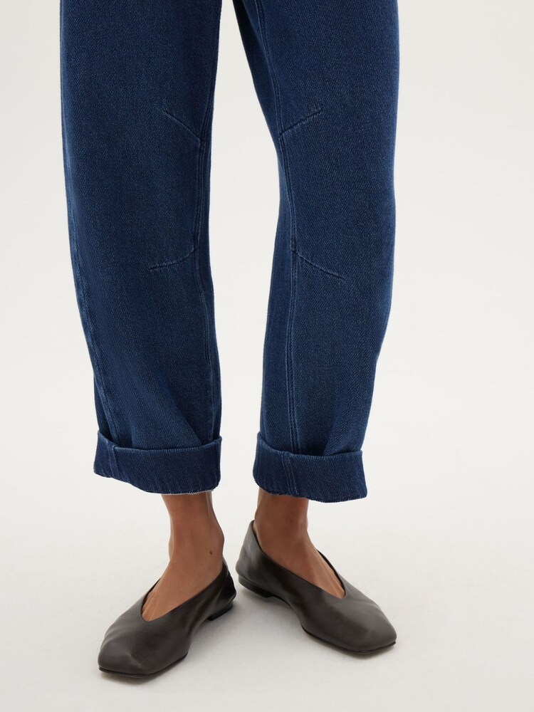 İndiqo Mavi - Hush Supersoft Denim Barrel Ayaqlı Cins şalvar - 4şəkildən 4 şəkil