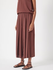 Hush Brown Pippa Pleated Skirt - Image 1 of 7
