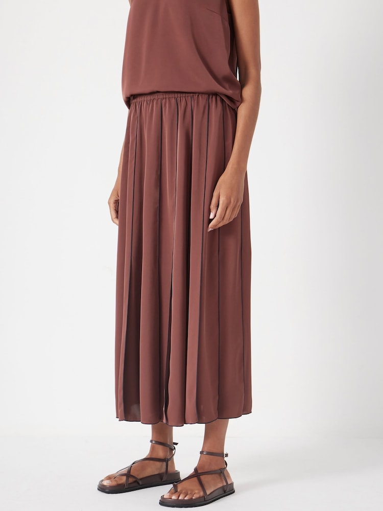 Hush Brown Pippa Pleated Skirt - Image 1 of 7