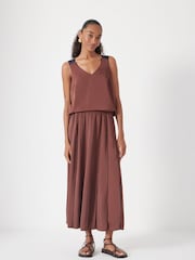 Hush Brown Pippa Pleated Skirt - Image 2 of 7