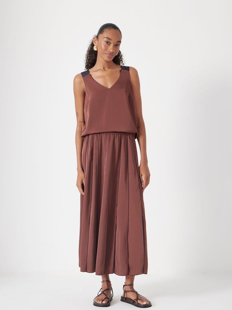Hush Brown Pippa Pleated Skirt - Image 2 of 7