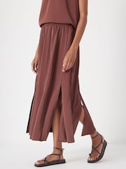Hush Brown Pippa Pleated Skirt - Image 3 of 7
