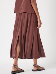 Hush Brown Pippa Pleated Skirt - Image 4 of 7