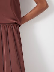 Hush Brown Pippa Pleated Skirt - Image 5 of 7