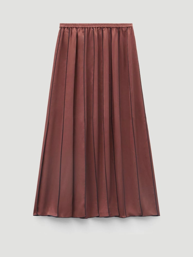Hush Brown Pippa Pleated Skirt - Image 7 of 7