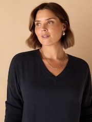 Live Unlimited Blue V-Neck Jumper - Image 2 of 3