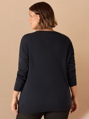 Live Unlimited Blue V-Neck Jumper - Image 3 of 3