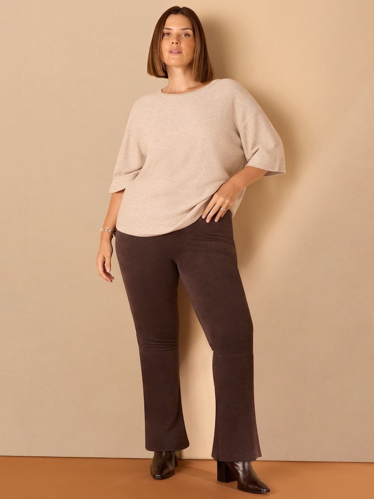 Live Unlimited Brown Suede Flared Trousers - Image 4 of 4 Live Unlimited Brown Suede Flared Trousers - Image 4 of 4