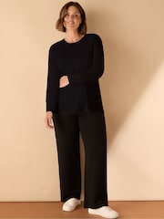 Live Unlimited Black Cotton Slub Crew Neck T-Shirt - Image 2 of 4