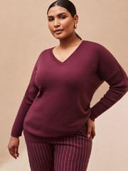 Live Unlimited Red V-Neck Jumper - Image 1 of 3