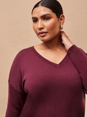 Live Unlimited Red V-Neck Jumper - Image 3 of 3