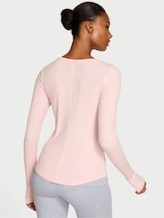 Victoria's Secret Pretty Blossom Pink Ribbed Scoop Long Sleeve T-Shirt - Image 2 of 3