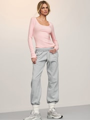 Victoria's Secret Pretty Blossom Pink Ribbed Scoop Long Sleeve T-Shirt - Image 3 of 3