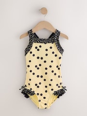 Yellow/Black Polka Dot Ruffle Swimsuit (3-16yrs) - Image 5 of 8