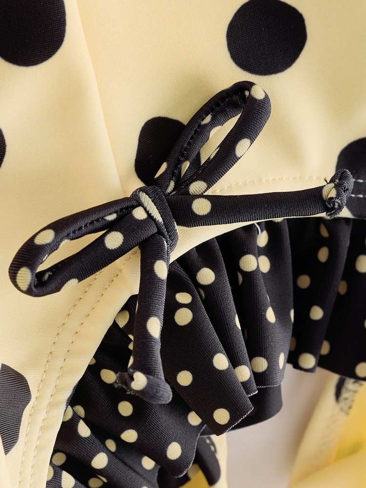 Yellow/Black Polka Dot Ruffle Swimsuit (3-16yrs) - Image 8 of 8