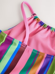 Multi Rainbow Stripe Strappy Ruched Swimsuit (3-16yrs) - Image 3 of 5
