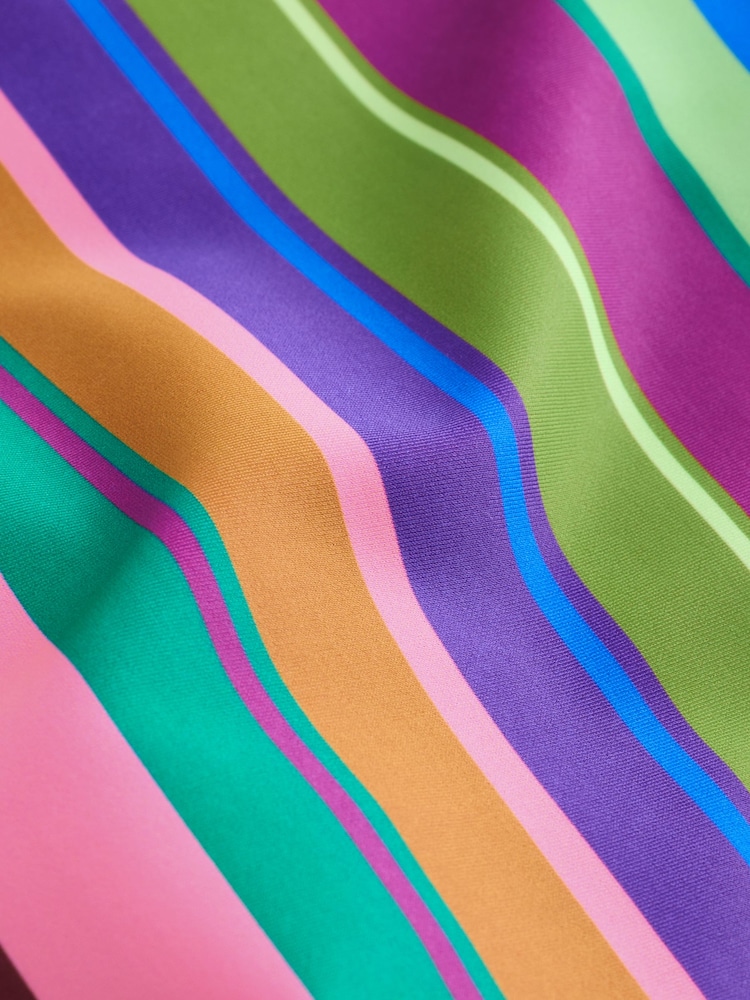 Multi Rainbow Stripe Strappy Ruched Swimsuit (3-16yrs) - Image 5 of 5