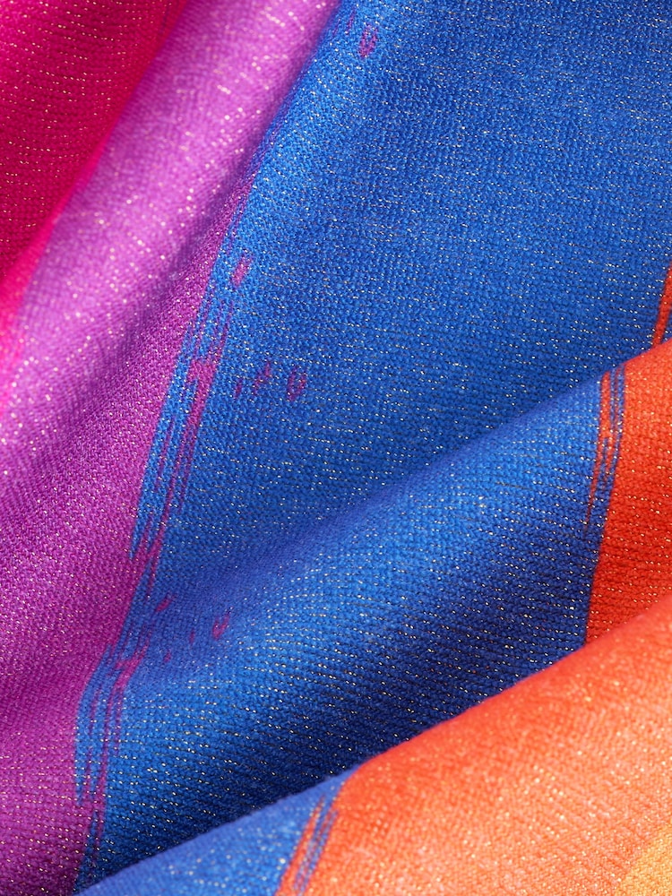 Multi Glitter Stripe One Shoulder Swimsuit (3-16yrs) - Image 7 of 7