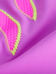 Lila Palmenapplikation - Badeanzug mit Riemchen und Rüschen (3-16Jahre) - Bild 8 von 8