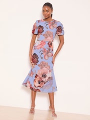 Lipsy Perlekant Blomstrete print Fit And Flare Midikjole - Bilde 1 av 4