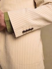 Joules Ecru Stripe Seersucker Suit Jacket - Image 6 of 19