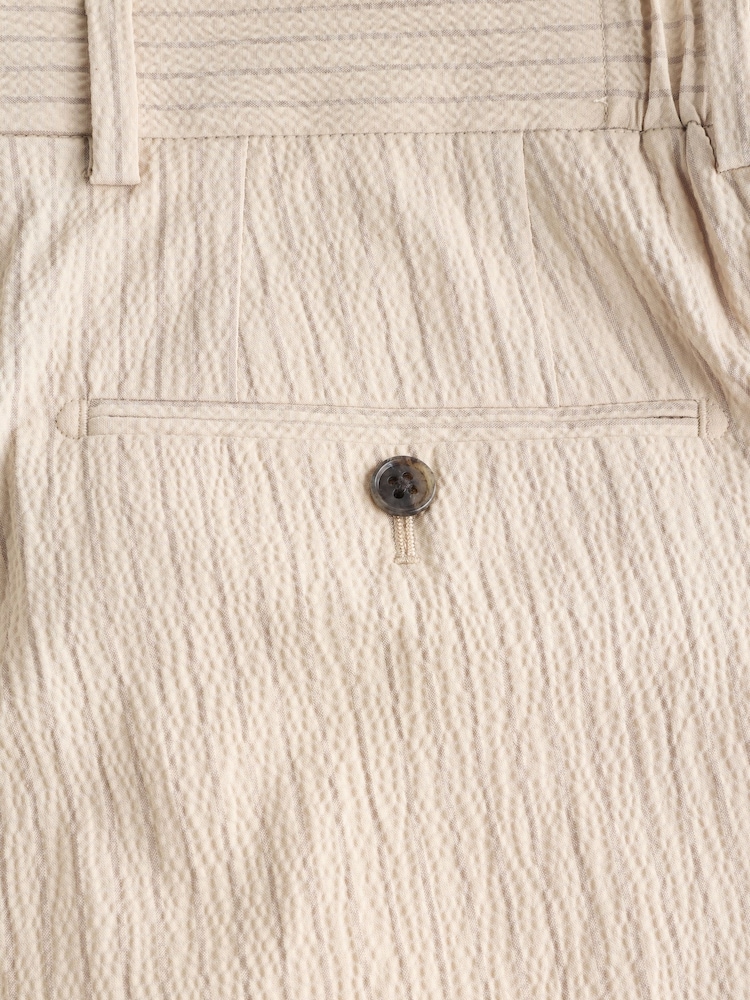 Joules Ecru Stripe Seersucker Suit Trousers - Image 11 of 11