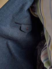 Joules Indigo Blue Linen Blend Twill Suit Jacket - Image 10 of 19