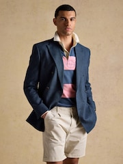 Joules Indigo Blue Linen Blend Twill Suit Jacket - Image 12 of 19