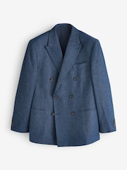 Joules Indigo Blue Linen Blend Twill Suit Jacket - Image 13 of 19