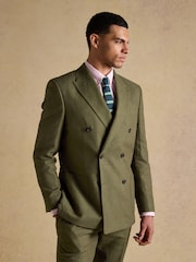 Joules Green Cotton Linen Blend Suit Jacket - Image 1 of 14
