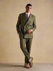 Joules Green Cotton Linen Blend Suit Jacket - Image 13 of 14